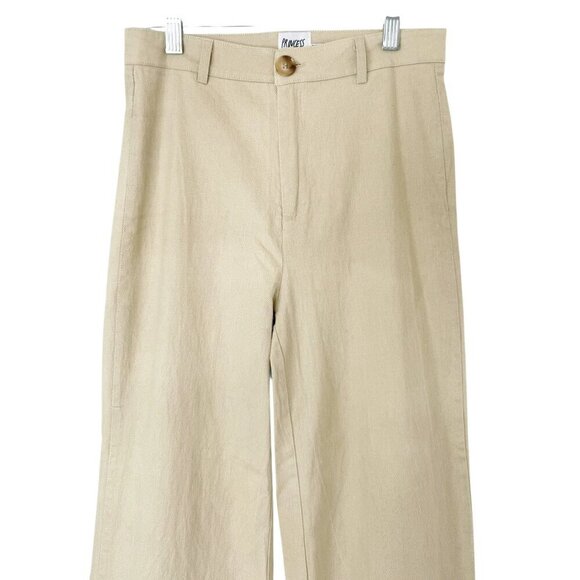 Princess Polly High Waisted Wide Leg Carter Pants Beige Size 2 - Picture 5 of 10
